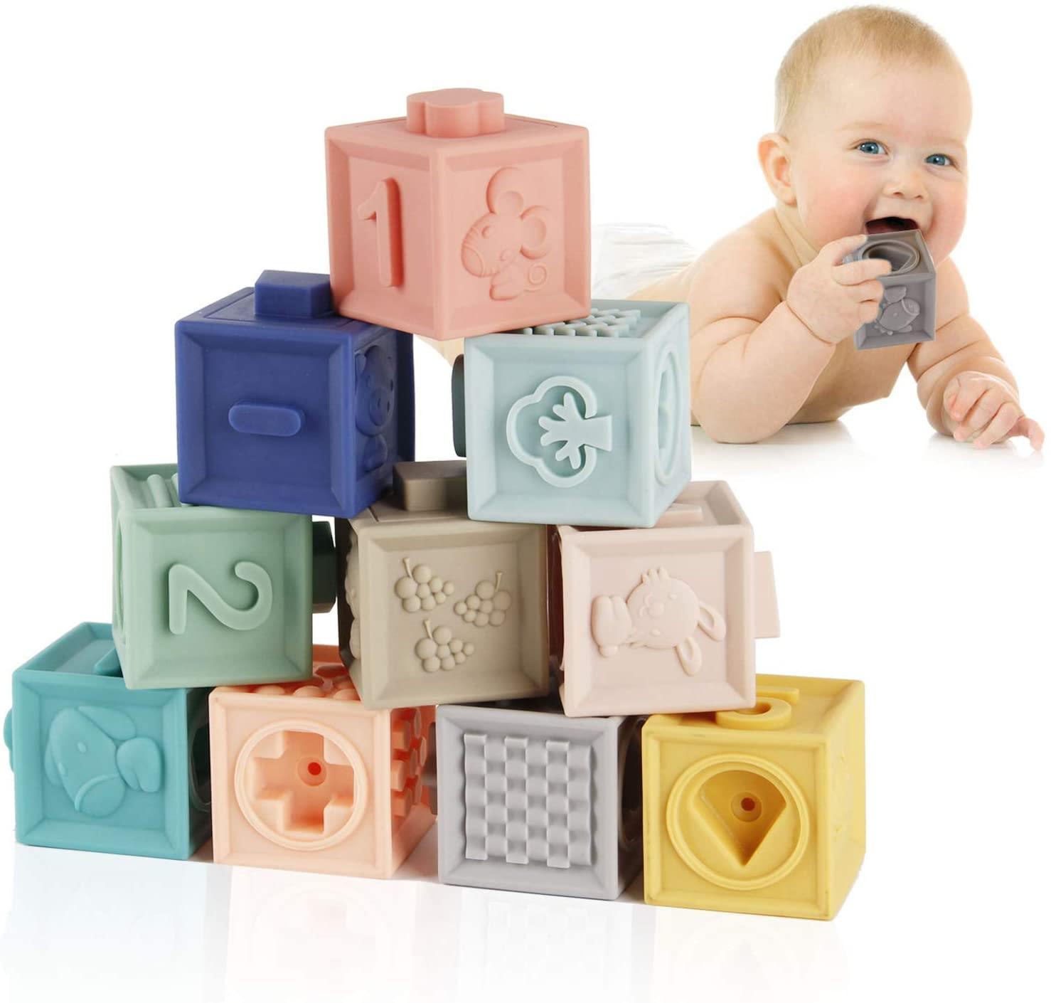 Baby Stacking Building Blocks Shape Sorter Puzzle Montessori Sensory Toys Baby Learning Educational Toys